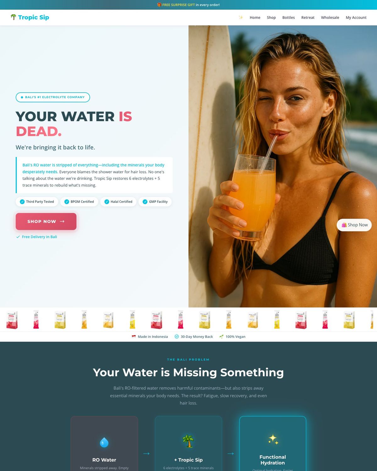 Tropic Sip — Bali's premium electrolytes